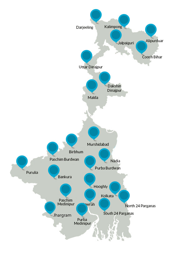Districts And Local Govt - West Bengal Map